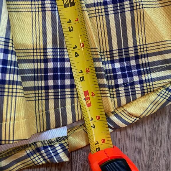 Sugar Thrillz Dolls Kill Frenemies Forever Plaid Skirt Yellow Plaid Clueless M - Picture 8 of 8